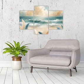 Kép – Festett strand lágy színekben (90x60 cm)