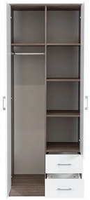 Miami gardróbszekrény 80x205 cm fehér-yorki tölgy