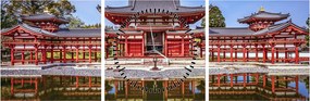 Kép - Buddhista templom (órával) (90x30 cm)