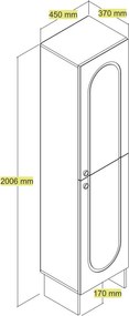 Palermo előszobafal, krém-dió, 45 cm – TR845HCT4238