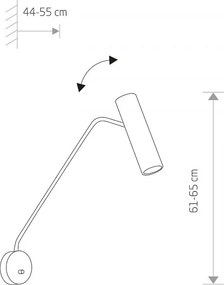 Fali Lámpa Fekete EYE