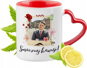 Sławomir Mentzen Piros Bögre Szív Alakú Füllel Ajándék