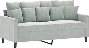 vidaXL kétszemélyes világosszürke bársony kanapé 140 cm
