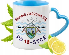 Születésnap 18 18-es kék bögre szív alakú füllel Ajándék