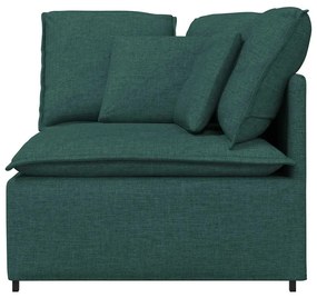 sötétzöld moduláris kanapé sarokmodul párnákkal 100 cm