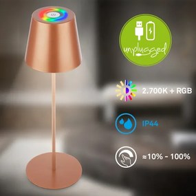 Briloner 7510013-LED RGB fényerőszabályozható CALIDA asztali lámpa 2,5W/5V IP44 1200mAh bronzszínű