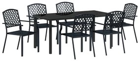 vidaXL Kert étkező szett 7 pcs Antracit Porszórt acél