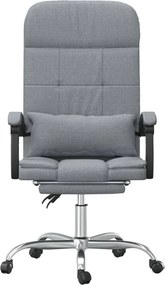 vidaXL világosszürke szövet dönthető irodai masszázsfotel