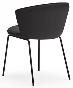 Fekete kárpitozott étkezőfotel szett 2 db-os Add – Teulat