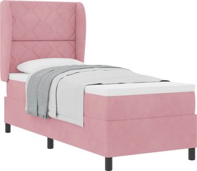 vidaXL Boxrugós ágy matracmal Rózsaszín 200 x 80 cm Poliészter