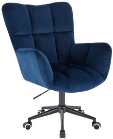 HR650K Tengerkék modern velúr szék fekete lábbal
