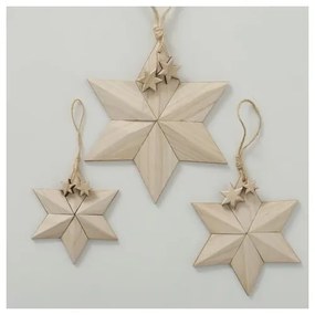 Carmea 3 db-os karácsonyi függődísz készlet paulownia fából - Boltze