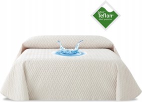 Ágytakaró vízálló teflon 200 x 270 cm krém steppelt ágytakaró