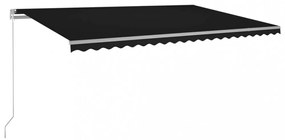 antracitszürke kézzel kihúzható LED-es napellenző 500 x 300 cm