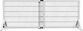PawHut Kutyabiztonsági Barikád, 2-paneles állítható szélességű védőkorlát 101-181H x 44Sz x 67M cm, lépcsőkhez, ajtókhoz, folyosókhoz, fenyőfából és a