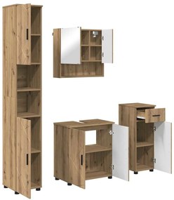 Fürdőszoba bútor szett 4 pcs kézműves tölgy 61 x 35 x 64 cm