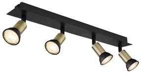 Globo 57998-4B - Spotlámpa DREW 4xGU10/35W/230V fekete/réz