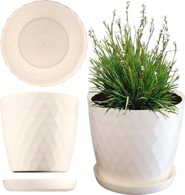 Műanyag Virágtartó Állvány Virágtartó Fedő 20cm Krémszínű Kadax