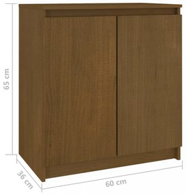 mézbarna tömör fenyőfa kisszekrény 60 x 36 x 65 cm