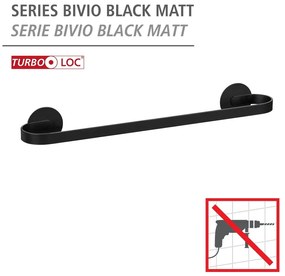 Matt fekete öntapadós fém törölközőtartó Bivio – Wenko