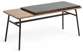 Fekete-barna bőrutánzat pad Carabel – Kave Home