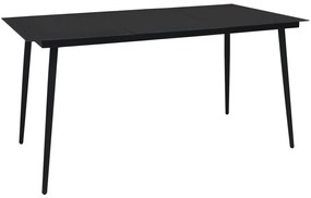 7 részes fekete PVC rattan kültéri étkezőgarnitúra