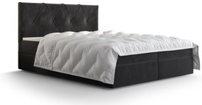 Franciaágy  Boxspring 140 cm Athena (fekete) (matraccal és tárolóhellyel). 1046354