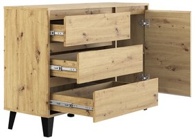 BOGAN 1D3S komód, tölgyfa artisan