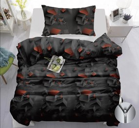 Pamut ágynemű CUBARA sötétszürke Ágyneműhuzat mérete: 70 x 90 cm | 140 x 200 cm