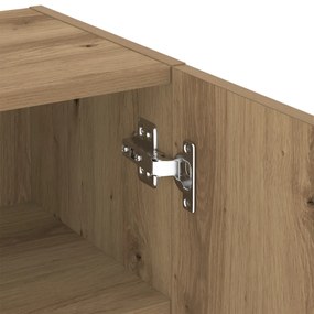 TV Szekrény LED Fénnyel, Műgyanta Tölgy 40,5x30x102 cm