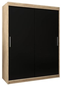 Ruhásszekrény 150 cm Toki (szonoma tölgy + matt fekete). 1064829