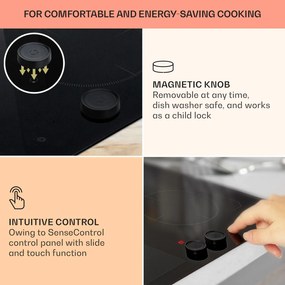Klarstein Magnichef 4 Flex, beépített indukciós főzőlap,7000 W, 4 zóna, üvegkerámia