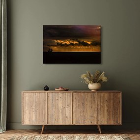 Egy vitorlás naplementekor képe (90x60 cm)