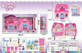 Dream House Álomház Rózsaszín Babaház Család Figurákkal Zenél Villog