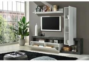 LENOR nappali szekrénysor fehér/antracit