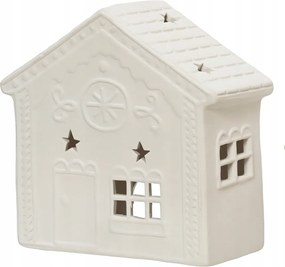 Gyertyatartó dolomit házikó fehér I