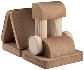Barna kordbársony gyerek kanapé 132 cm Settee – Wigiwama