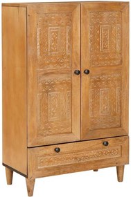 vidaXL Magasfiú fiókkal Világosbarna 60 x 33 x 100 cm tömör mangófa