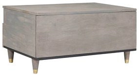 Dohányzóasztal with Drawer Szürke 80 x 54 x 40 cm tömör mangófa