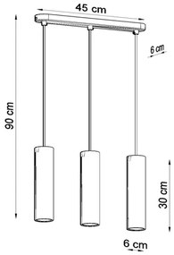 Sollux SL.0655 - LUVO 3xGU10/40W/230V beton/fekete függeszték