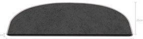 Sötétszürke lépcsőszőnyeg szett 16 db-os 20x65 cm Plain Color – Vitaus
