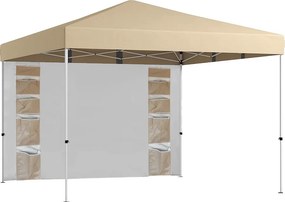 Pavilon hátfallal, zsebekkel 3x3x2,8 m, bézs