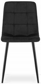 AKCIÓ Fekete bársony szék KARA fekete lábakkal II. osztály
