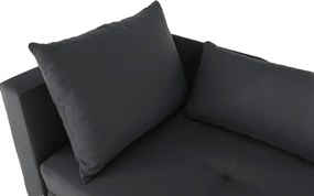 Kinyitható kanapé, szürke-fekete szövet, balos, LAUREL