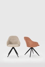 Világosszürke kárpitozott karfás étkezőfotel szett 2 db-os Tamara – Marckeric