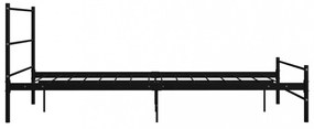 fekete fém ágykeret fejtámlával matrac nélkül 140x200 cm