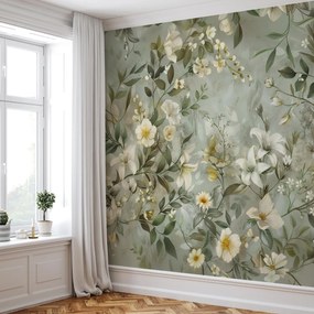 Fotótapéta - Olívazöld virágok (147x102 cm)
