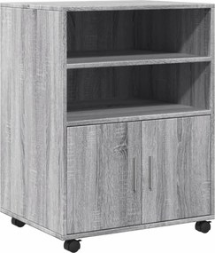 vidaXL szürke sonoma színű szerelt fa kerekes szekrény 60 x 48 x 81 cm
