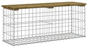 impregnált fenyőfa gabion kerti pad 103 x 31,5 x 42 cm