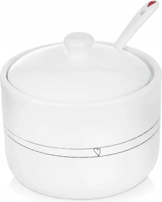 Cukrászda kanállal Kerámia Fehér Dekoratív Orion 300 ml